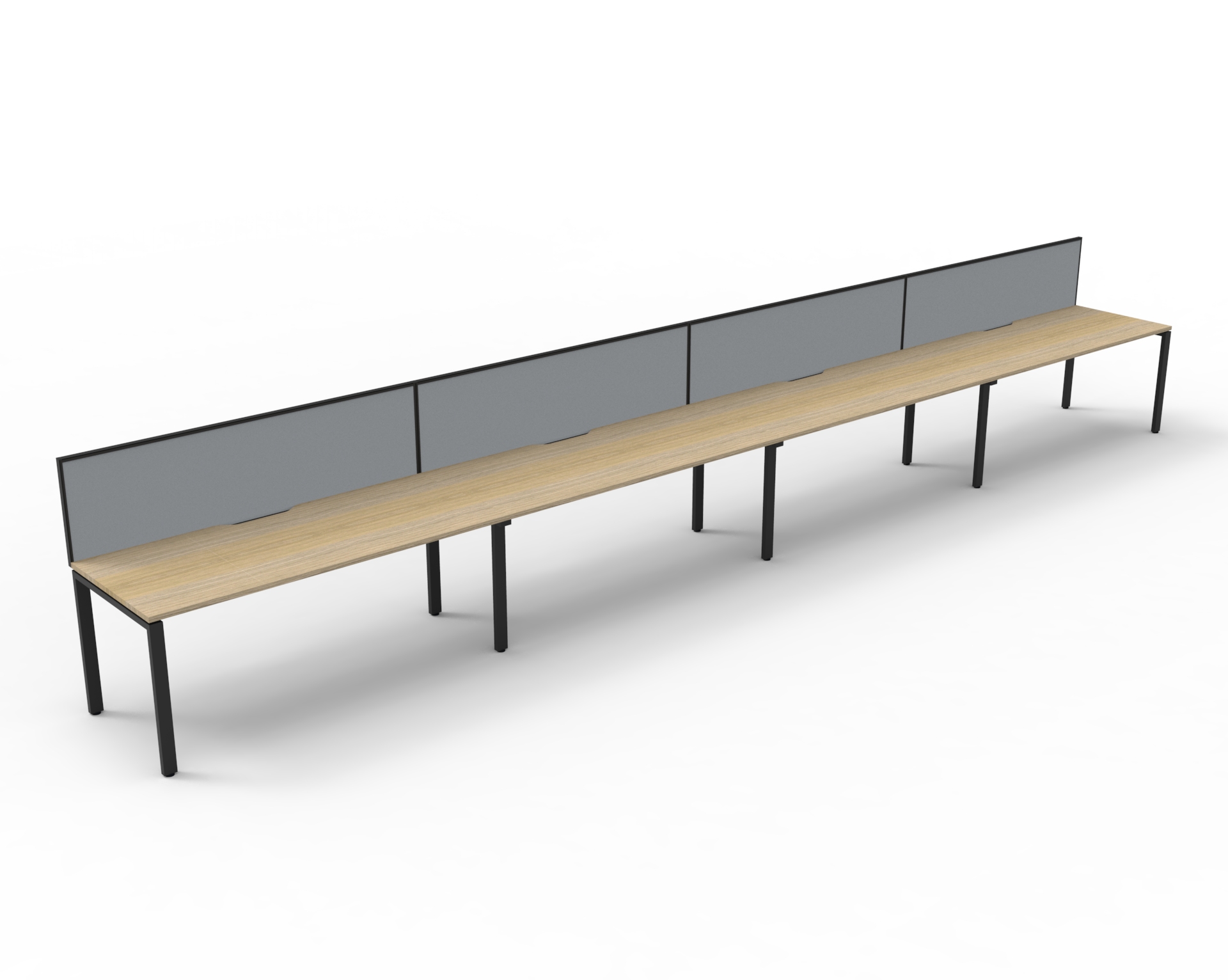 Profile 4 Person Single Sided Workstation - with Screen